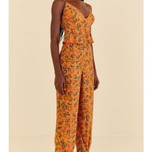 FARM Rio Floral Orange Jumpsuit